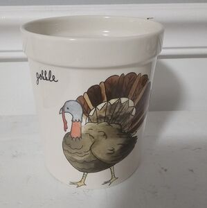 Rae Dunn Gobble Vintage Script Thanksgiving Fall Utensil Holder